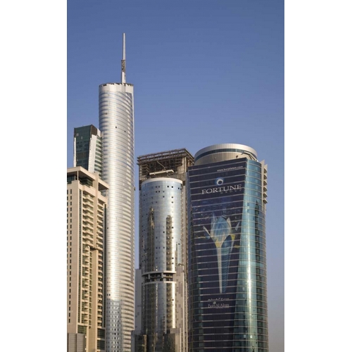 UAE, Dubai Jumeirah Lake Towers in the afternoon